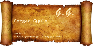 Gerger Gyula névjegykártya