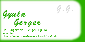 gyula gerger business card